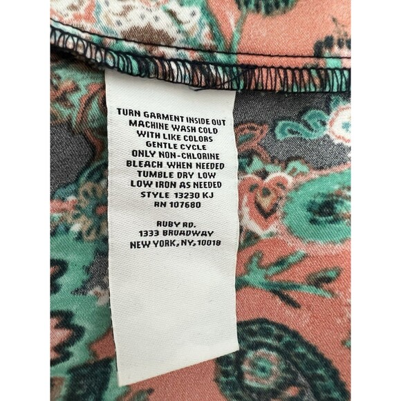 Ruby Rd Jacket Petite Plus Size 2X Artsy Zippered Snap Floral Multicolor Stretch - Picture 13 of 14